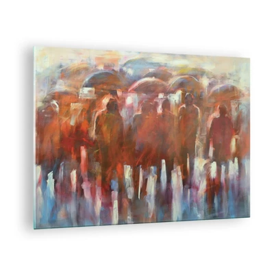Obraz na skle - Rovnocenní v daždi a hmle - 70x50 cm
