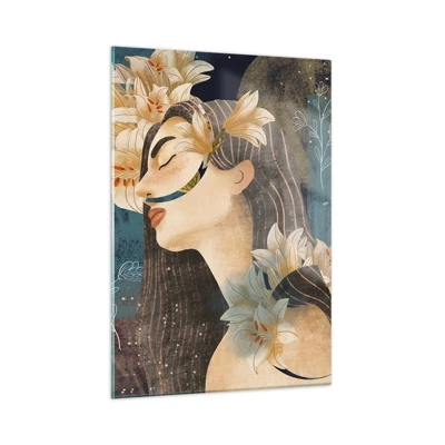 Obraz na skle - Rozprávka o princeznej s ľaliami - 50x70 cm