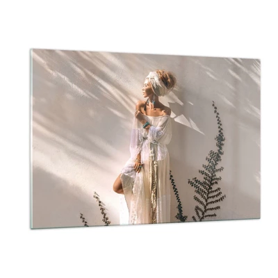 Obraz na skle - Slnko a dievča - 120x80 cm