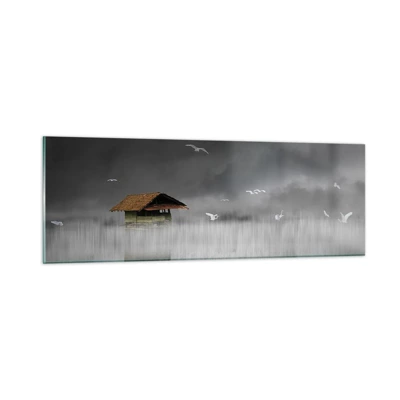 Obraz na skle - Úkryt pred dažďom - 90x30 cm