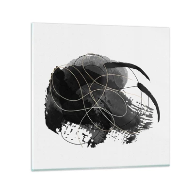 Obraz na skle - Upletené z čiernej - 50x50 cm
