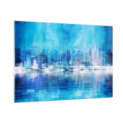 Obraz na skle - Utopené v modrej - 100x70 cm
