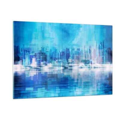 Obraz na skle - Utopené v modrej - 120x80 cm