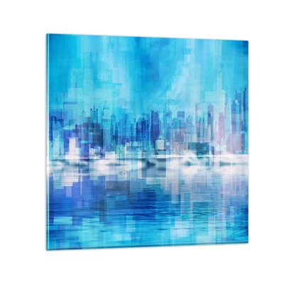 Obraz na skle - Utopené v modrej - 60x60 cm