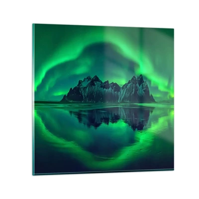 Obraz na skle - V náručí polárnej žiare - 30x30 cm