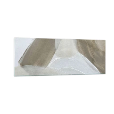 Obraz na skle - Vlna bielej - 140x50 cm