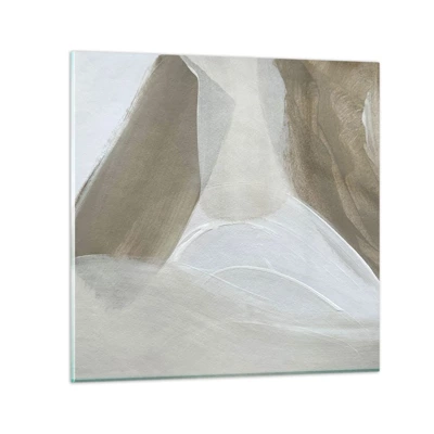 Obraz na skle - Vlna bielej - 40x40 cm