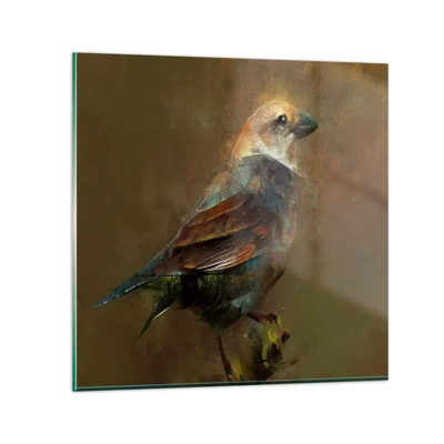 Obraz na skle - Vrabček, maličký vtáčik - 50x50 cm