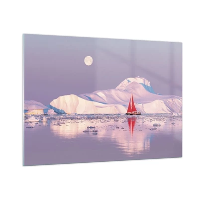 Obraz na skle - Žiar plachty, chlad ľadu - 100x70 cm