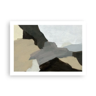 Plagát - Abstrakcia: križovatka šedej - 70x50 cm