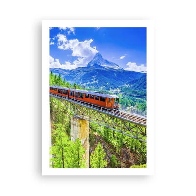 Plagát - Alpská železnica - 50x70 cm