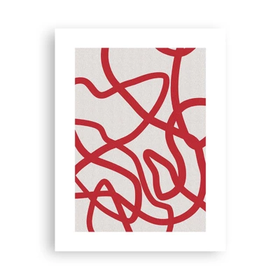 Plagát - Červené na bielom - 30x40 cm