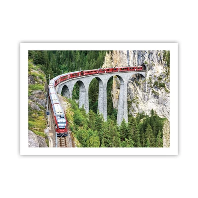 Plagát - Horský výhľad priamo z vlaku - 70x50 cm