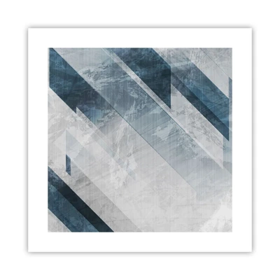 Plagát - Priestorová kompozícia – pohyb šedej - 40x40 cm