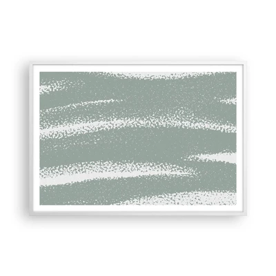 Plagát v bielom ráme - Abstrakcia v zimnom štýle - 100x70 cm