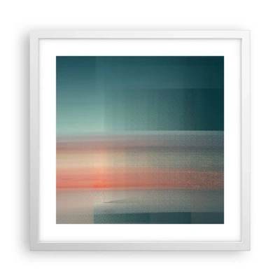 Plagát v bielom ráme - Abstrakcia: vlny svetla - 40x40 cm
