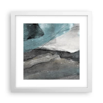 Plagát v bielom ráme - Abstrakcie: skaly a ľad - 30x30 cm