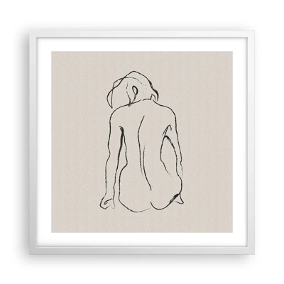 Plagát v bielom ráme - Dievčenský akt - 50x50 cm