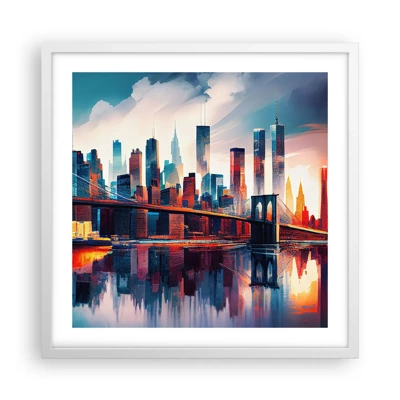 Plagát v bielom ráme - Famózny New York - 50x50 cm