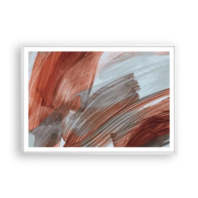 Plagát v bielom ráme - Jesenná veterná abstrakcia - 100x70 cm