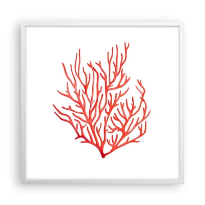 Plagát v bielom ráme - Koralový filigrán - 60x60 cm