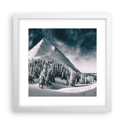 Plagát v bielom ráme - Krajina snehu a ľadu - 30x30 cm
