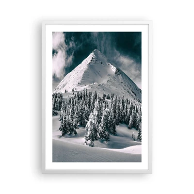 Plagát v bielom ráme - Krajina snehu a ľadu - 50x70 cm
