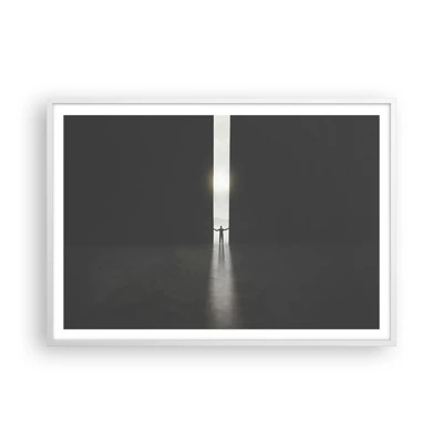 Plagát v bielom ráme - Krok k svetlej budúcnosti - 100x70 cm