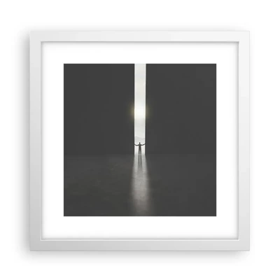 Plagát v bielom ráme - Krok k svetlej budúcnosti - 30x30 cm