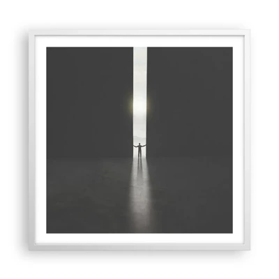 Plagát v bielom ráme - Krok k svetlej budúcnosti - 60x60 cm