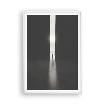 Plagát v bielom ráme - Krok k svetlej budúcnosti - 70x100 cm