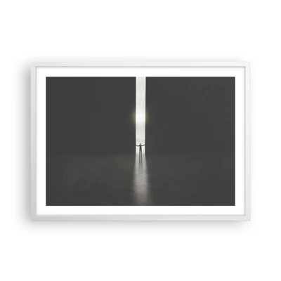 Plagát v bielom ráme - Krok k svetlej budúcnosti - 70x50 cm
