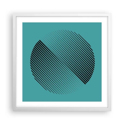 Plagát v bielom ráme - Kruh – geometrická variácia - 50x50 cm
