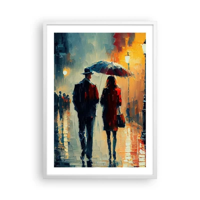 Plagát v bielom ráme - Mestská love story - 50x70 cm