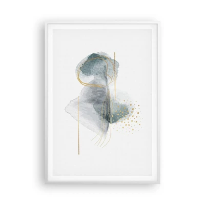 Plagát v bielom ráme - O vzťahu medzi šedou a zlatou - 70x100 cm