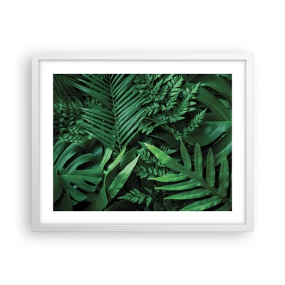 Plagát v bielom ráme - Objaté v zeleni - 50x40 cm