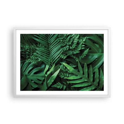 Plagát v bielom ráme - Objaté v zeleni - 70x50 cm