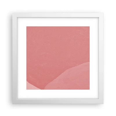 Plagát v bielom ráme - Organická kompozícia v ružovej - 30x30 cm