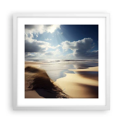 Plagát v bielom ráme - Pláž, divoká pláž - 40x40 cm