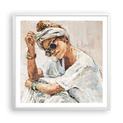 Plagát v bielom ráme - Portrét v plnom slnku - 60x60 cm