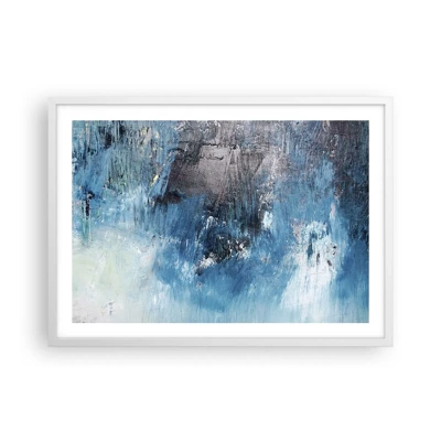 Plagát v bielom ráme - Rapsódia v modrom - 70x50 cm
