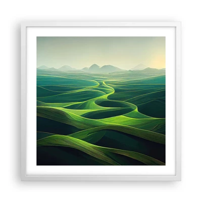 Plagát v bielom ráme - V zelených údoliach - 50x50 cm