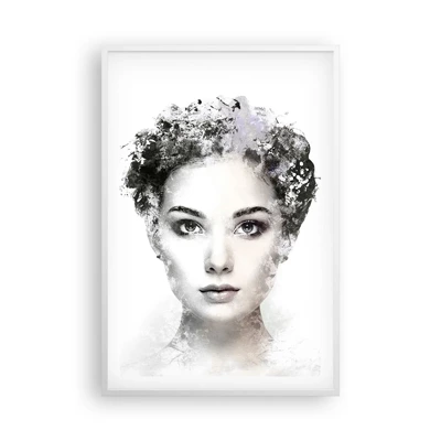 Plagát v bielom ráme - Veľmi štýlový portrét - 61x91 cm