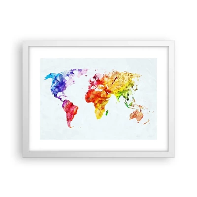 Plagát v bielom ráme - Všetky farby sveta - 40x30 cm