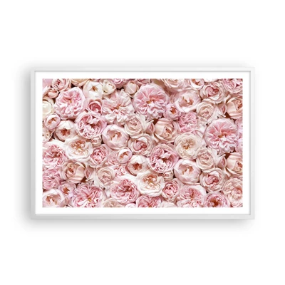Plagát v bielom ráme - Vydláždená ružami - 91x61 cm