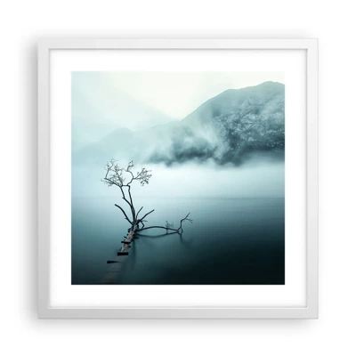 Plagát v bielom ráme - Z vody a hmly - 40x40 cm