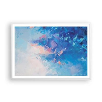 Plagát v bielom ráme - Zimná abstrakcia - 100x70 cm