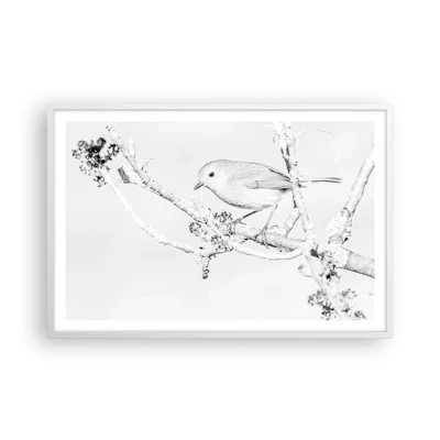 Plagát v bielom ráme - Zimné ráno - 91x61 cm