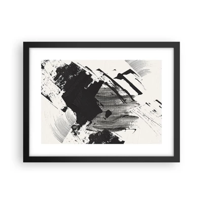Plagát v čiernom ráme - Abstrakcia – expresia čiernej - 40x30 cm