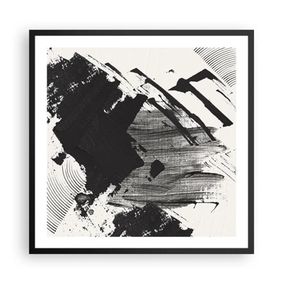 Plagát v čiernom ráme - Abstrakcia – expresia čiernej - 60x60 cm